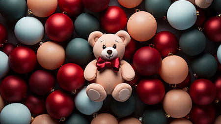 Beautiful different Christmas tree toys, new year decoration, celebration concept, vacationの素材