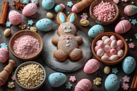 Cookies and Eggs, Easter's Sugary Symphony, a Pastel Collection of Spring's Handcrafted Delightsの素材