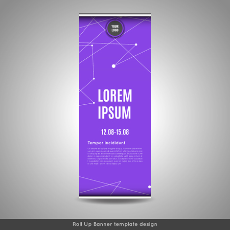 Roll Up banner layout template design with connection background.  brochure cover design.のイラスト素材