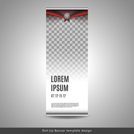 Roll Up banner template design with striped background.のイラスト素材