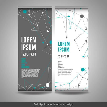 Roll Up banner template design with connection background.のイラスト素材