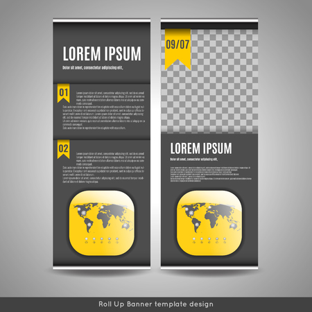 Roll Up banner template design.のイラスト素材