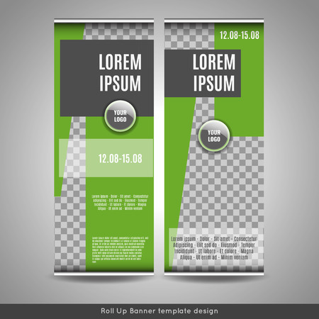 Roll Up banner template design.のイラスト素材