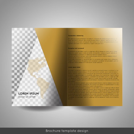 Bi-fold business brochure template vector design.のイラスト素材