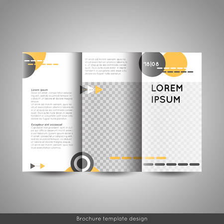 Tri fold business or educational brochure template design. Stock vector.のイラスト素材