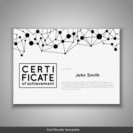 Certificate of appreciation completion, achievement, graduation, diploma or award with connection abstract background. Stock vector.のイラスト素材