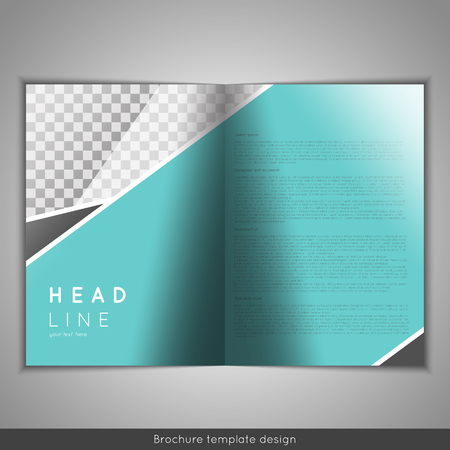 Bi-fold business brochure template vector design.のイラスト素材