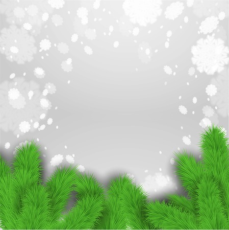 Abstract gray winter background with fir branches.のイラスト素材