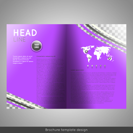 Bifold business brochure template design.のイラスト素材