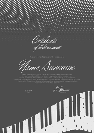 Jazz music concept certificate of achievement (completion, appreciation, graduation, diploma or award) with connection abstract background.のイラスト素材