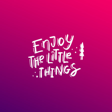 Enjoy the little things Hand drawn letteringのイラスト素材