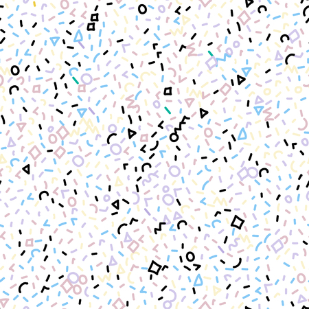 Memphis pattern. Seamless vintage geometric backgroundのイラスト素材