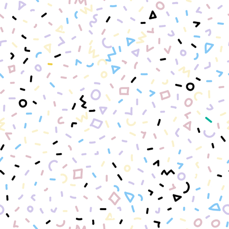 Memphis pattern. Seamless vintage backgroundのイラスト素材