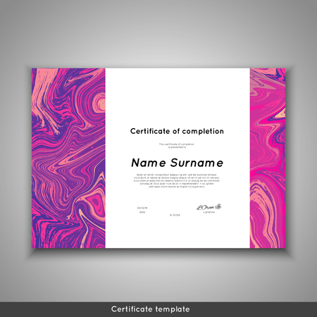 Certificate of completion - appreciation, achievement, graduation, diploma or award with marble texture backgroundのイラスト素材