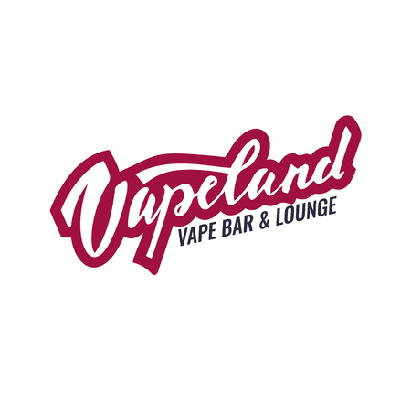 Vapeland lettering logo for vape shop, bar and lounge. Can be used for print, label, emblem, badge, tagのイラスト素材