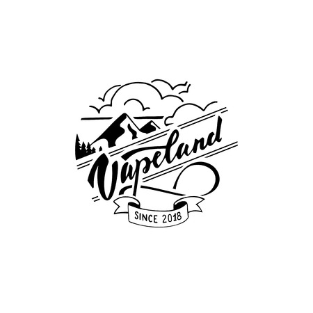 Vapeland lettering logo design. Can be used for print, label, emblem, badge, tagのイラスト素材