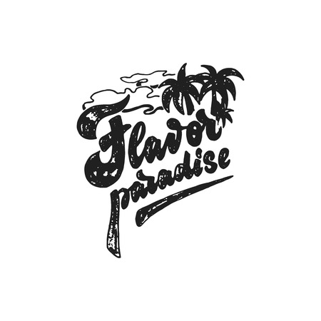 Flavor paradise. Hand written lettering logo design for your businessのイラスト素材