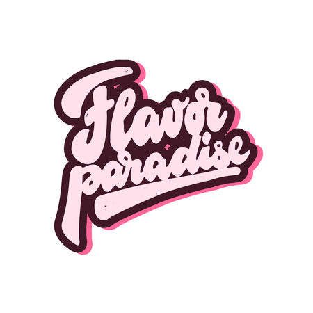Flavor paradise. Hand written lettering logo design for your businessのイラスト素材
