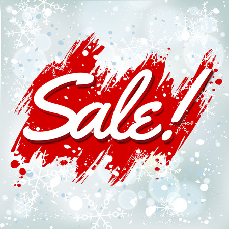 Sale lettering on winter backgroundのイラスト素材