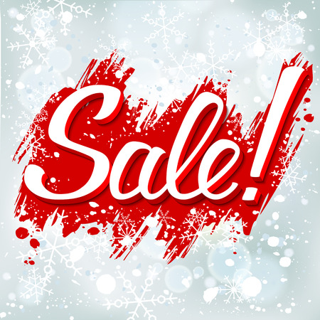 Sale lettering on winter backgroundのイラスト素材