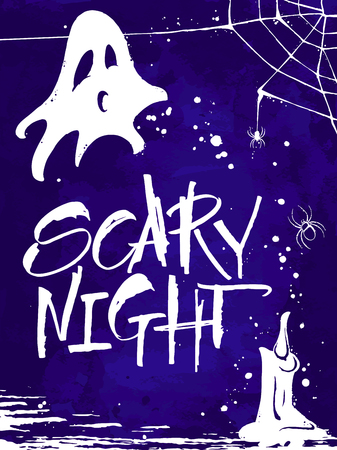 Scary Night Halloween cardのイラスト素材