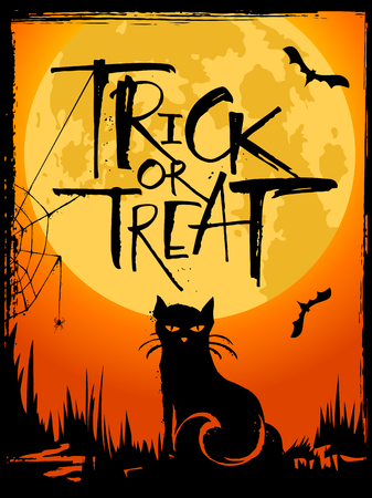 Trick or Treat Halloween cardのイラスト素材