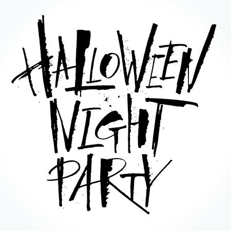 Halloween Night Party letteringのイラスト素材