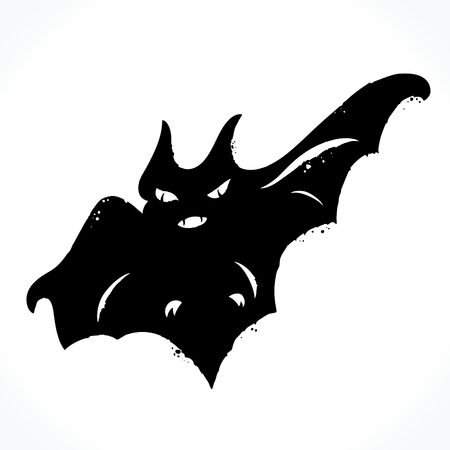 Hand drawn bat isolated on white backgroundのイラスト素材