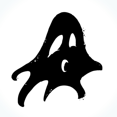 Hand drawn ghost isolated on white backgroundのイラスト素材