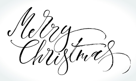 Merry Christmas lettering, vector illustrationのイラスト素材