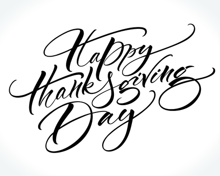 Happy Thanksgiving Day modern calligraphyの写真素材
