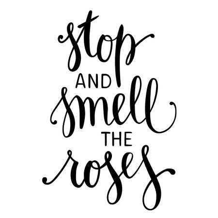 Stop and Smell the Roses. Inspirational quoteのイラスト素材