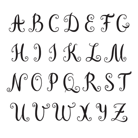 Hand drawn alphabet. Vector illustrationのイラスト素材