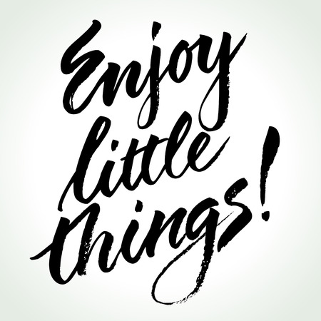 Enjoy Little Things. Inspirational quote.のイラスト素材