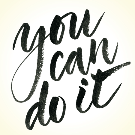 You Can Do It. Hand drawn inspirational quote.のイラスト素材