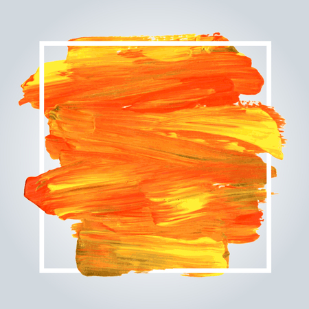 Orange acrylic background with white frameのイラスト素材