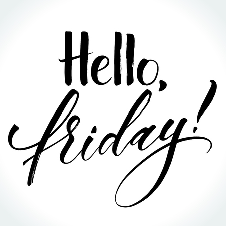 Hello Friday. Inspirational quoteのイラスト素材