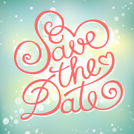 Save The Date calligraphy text.のイラスト素材