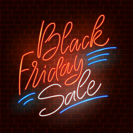 Black Friday Sale. Neon signの写真素材