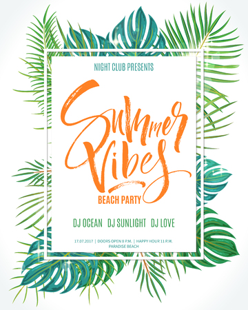 Summer Vibes Beach Party posterのイラスト素材
