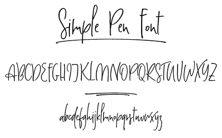 Ballpen lettering vector alphabetのイラスト素材