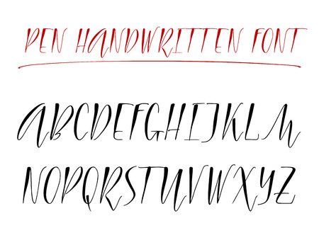 Pen handwritten vector alphabetのイラスト素材