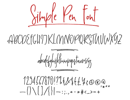 Ballpen lettering vector alphabetのイラスト素材