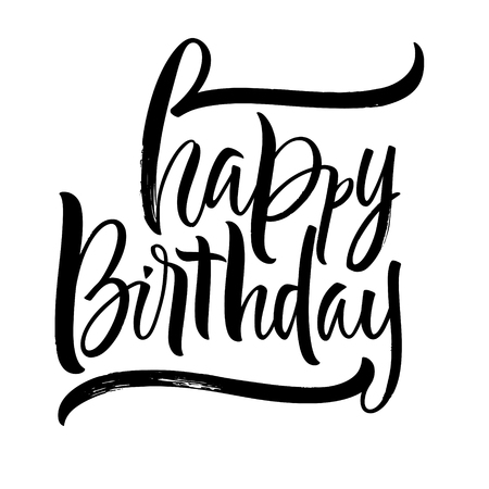 Happy Birthday letteringのイラスト素材