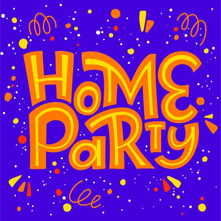 Home Party Letteringのイラスト素材