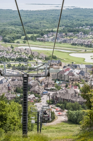 ski lift during summer at Blue mountain ontarioの写真素材