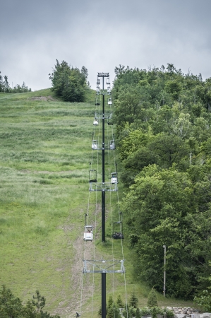  ski lift during summer at Blue mountain ontarioの写真素材