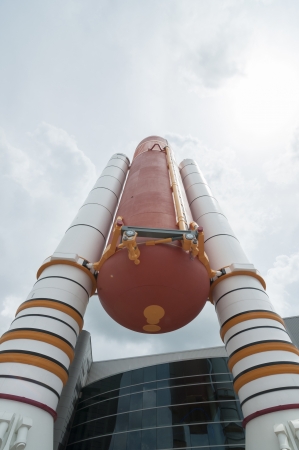 External tank and solid rpcket booster of atlantis space shuttleのeditorial素材