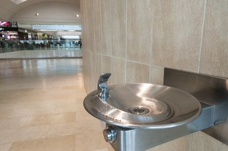 Stainless steel wall mounted drinking fountainの写真素材