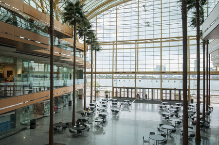 Inside winter garden of Detroits rencen buildingのeditorial素材